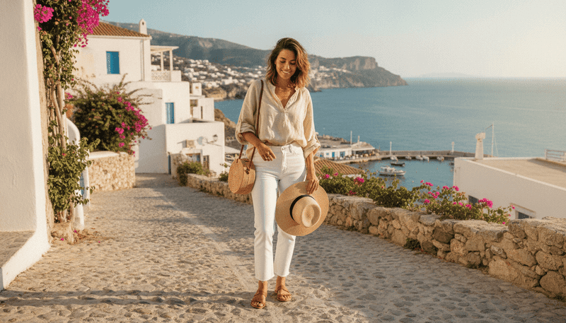 Linen Blouse + White Jeans
