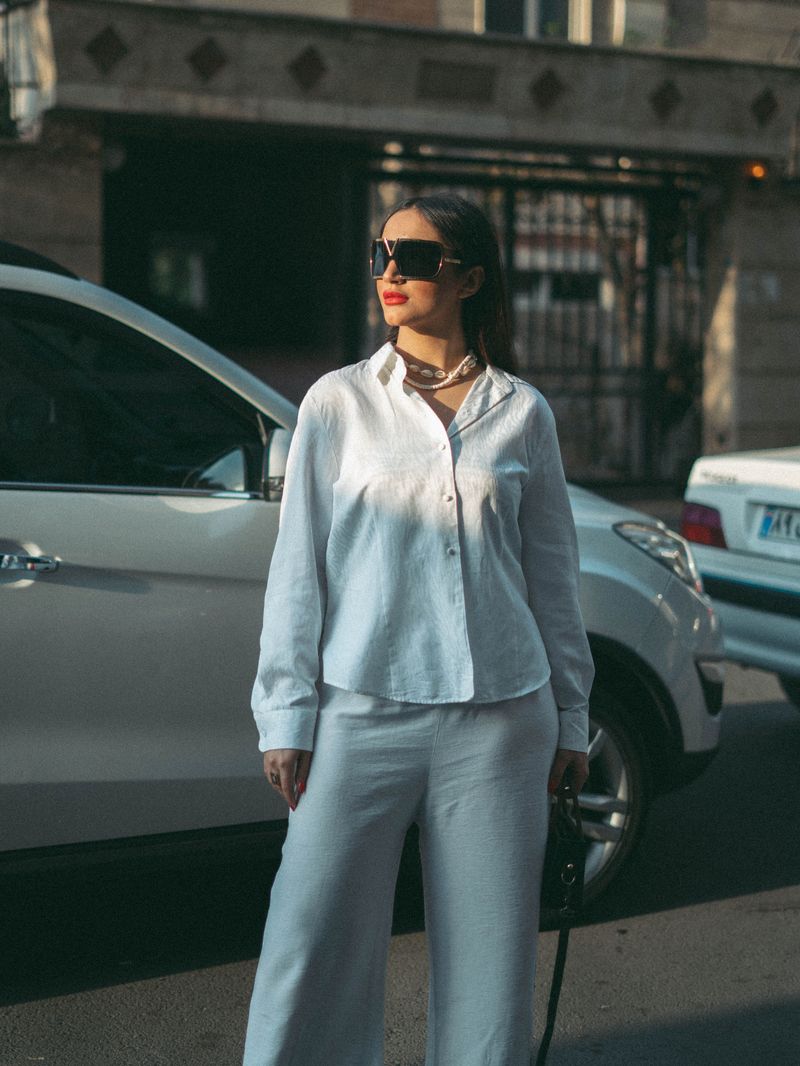 Linen Button-Down Shirt in White or Soft Ivory