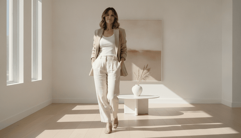 Linen Pants + Tank + Blazer