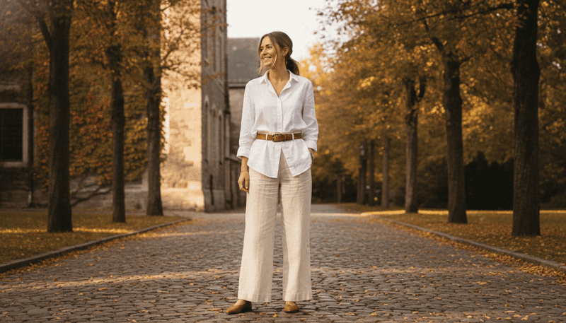Linen Trousers + Long-Sleeve Button-Down