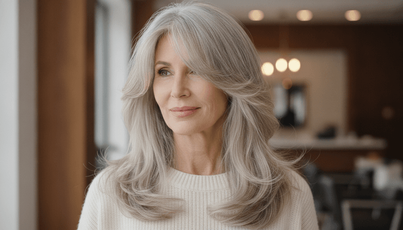 Long Layers with Side-Swept Bangs