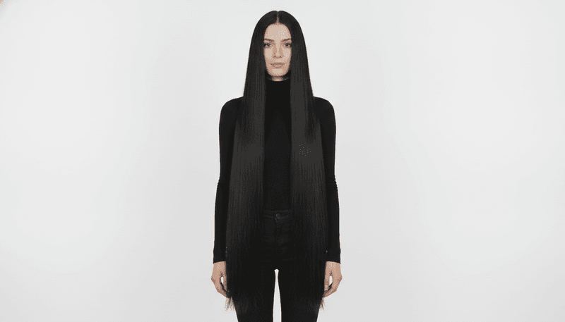Long, Pin-Straight Hair With No Layers