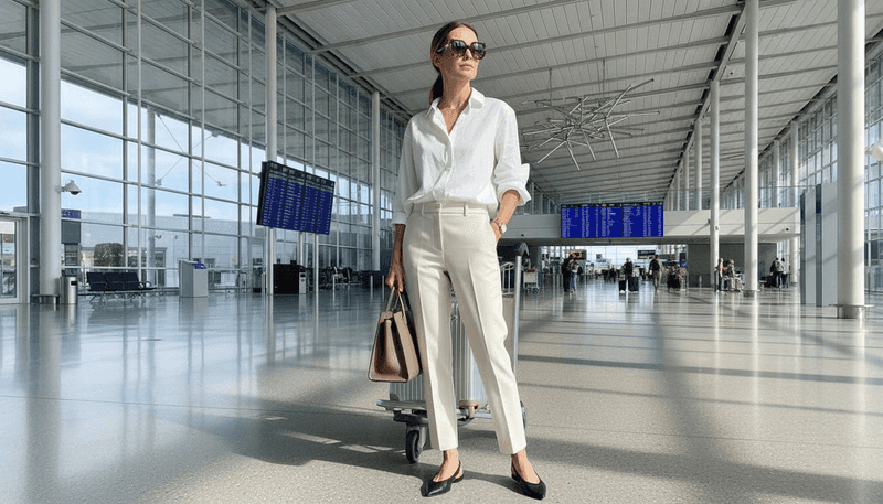 Oversized White Shirt with Straight-Leg Trousers