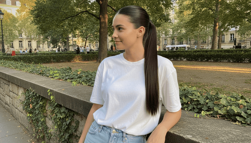 Perfectly Slicked-Back Ponytails for Casual Wear
