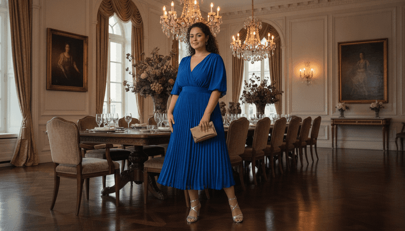 Pleated Midi Dress