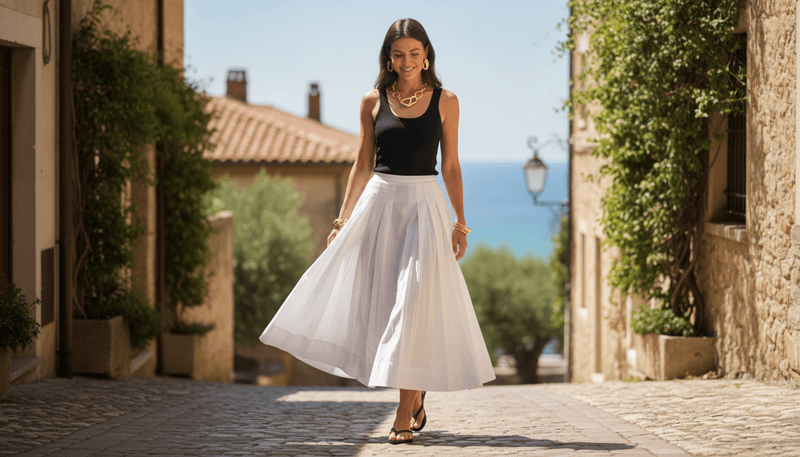 Poplin Maxi Skirt + Fitted Tank