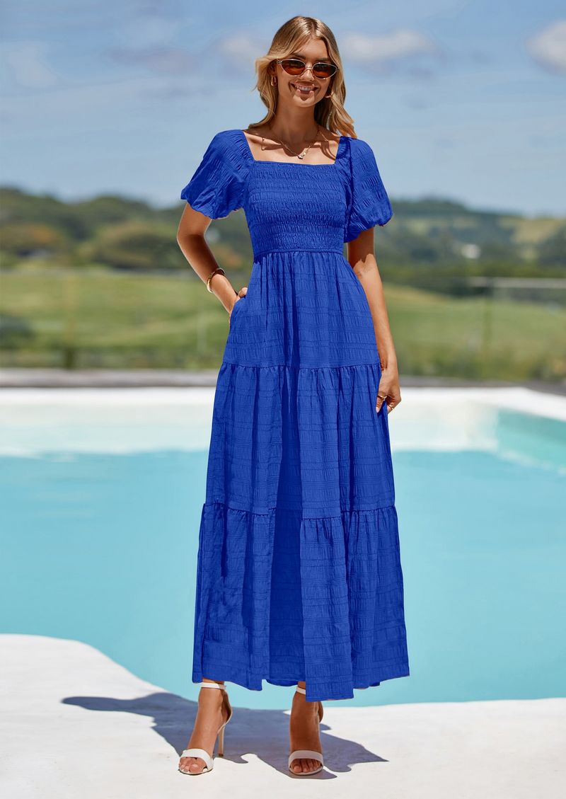 Prettygarden Smocked Tiered Maxi Dress