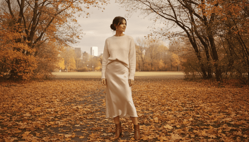 Slip Dress + Lightweight Knit Sweater