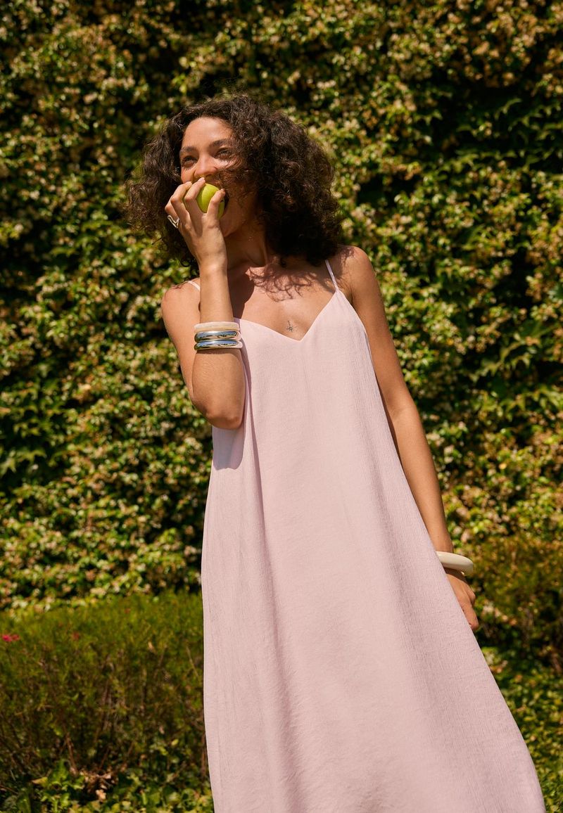 Stradivarius Textured Flowy Midi Dress