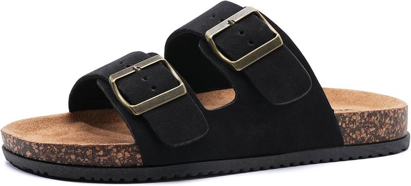 Supportive Leather Sandals with Cushioned Footbeds