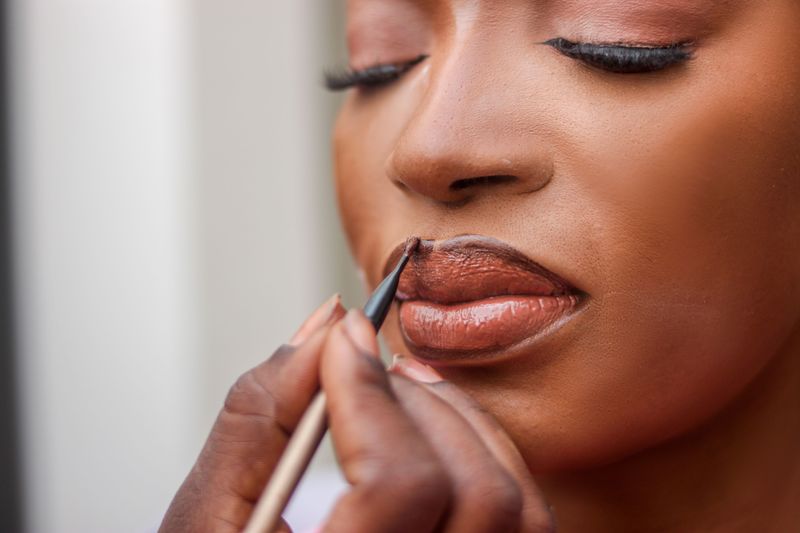 Visible Lip Liner Darker Than Lipstick