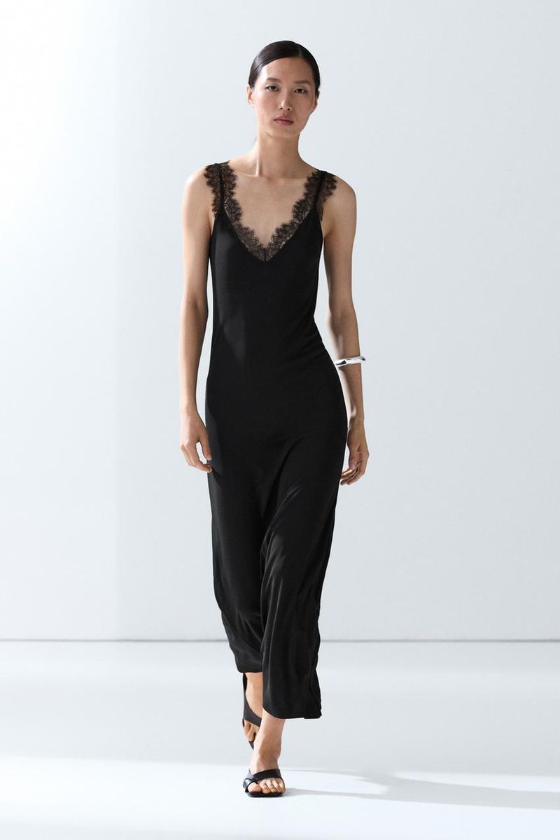 Zara Flowing Lace Midi Dress