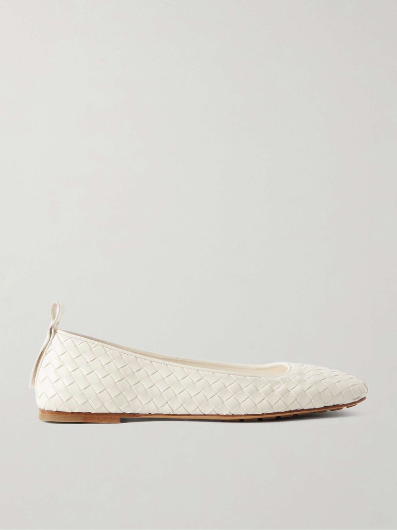 Bottega Veneta Charlotte Intrecciato Leather Ballet Flats