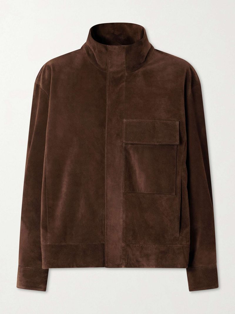 Chocolate-Brown Suede Jacket
