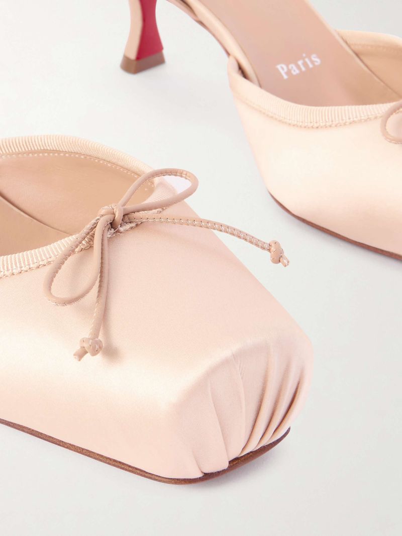 Christian Louboutin Cassia Bow-Detailed Satin Flats