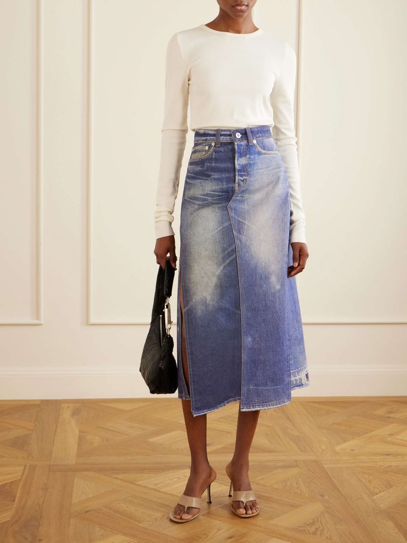 Denim Midi Skirt