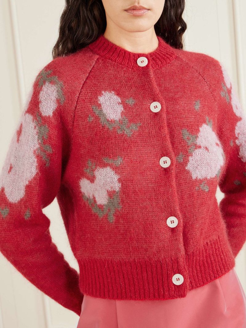 Floral Jacquard Cardigan