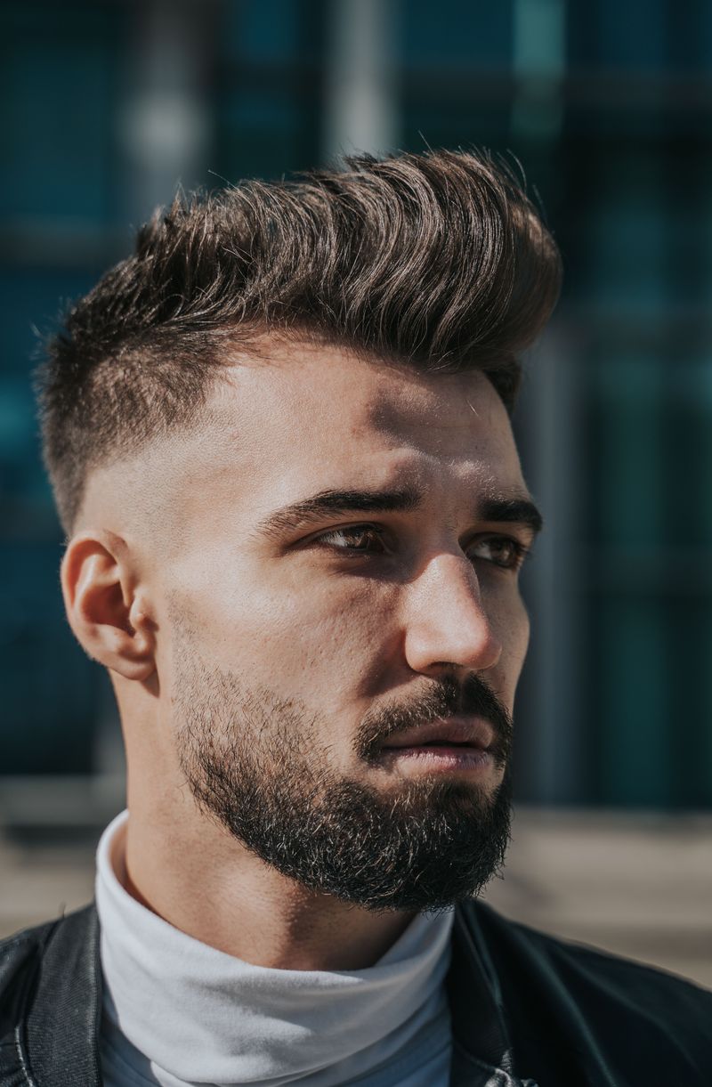 Gel-Spiked Hair Frozen in Place