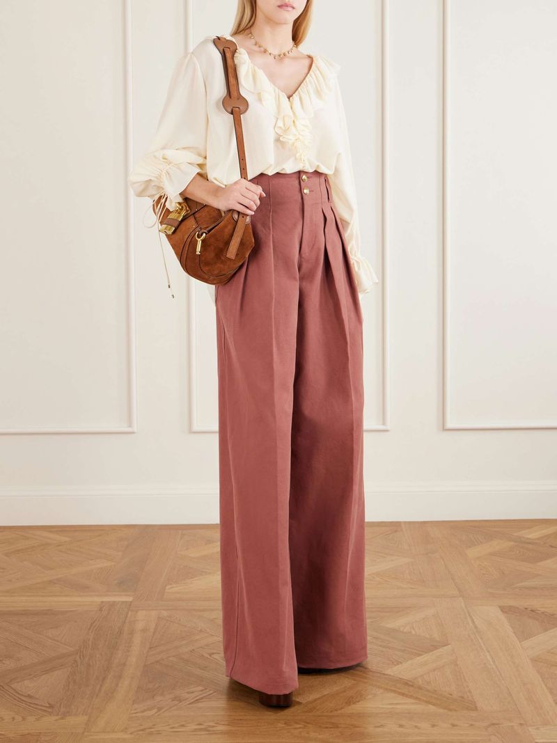 High-Waisted Wide-Leg Trousers