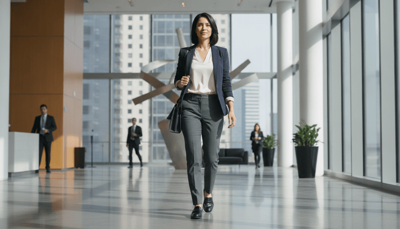 Leather Loafers + Tailored Trousers + Blazer