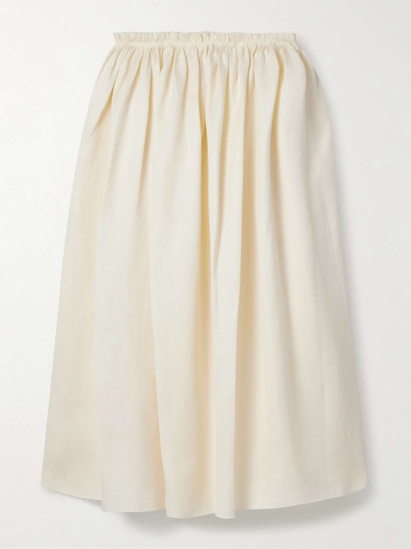 Linen Midi Skirt