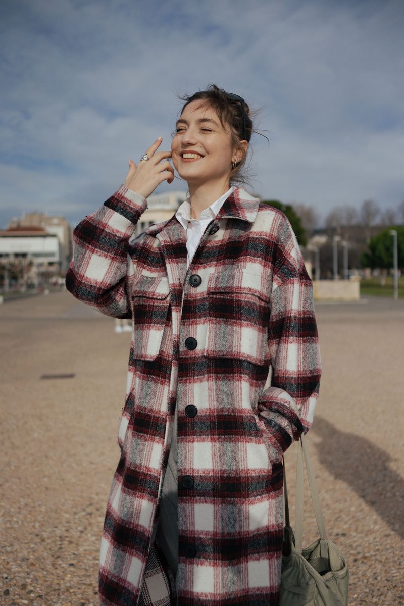 Oversized Plaid Coats