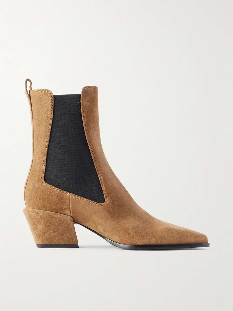 Pointed-Toe Suede Boots