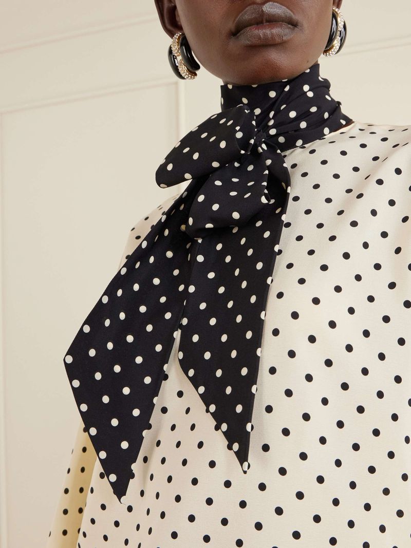 Polka-Dot Silk Scarf