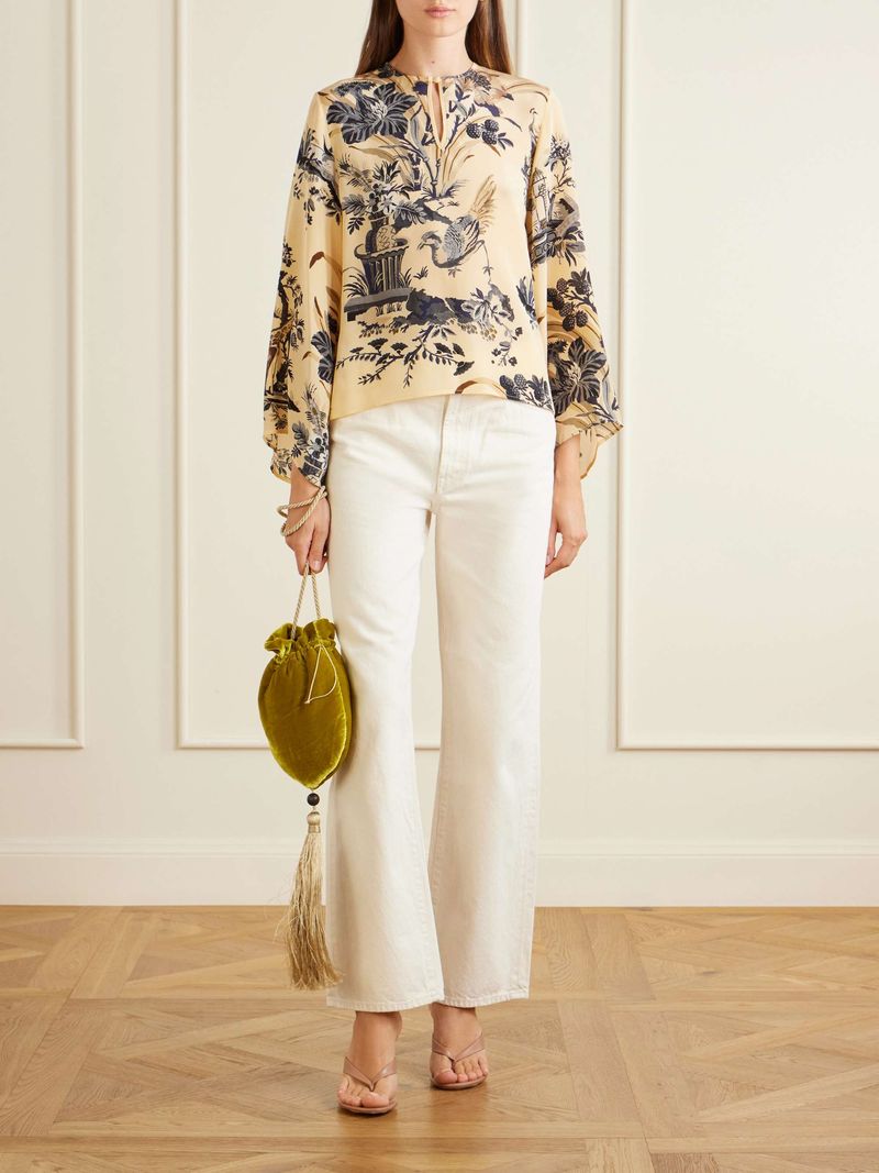 Scarf-Print Blouse