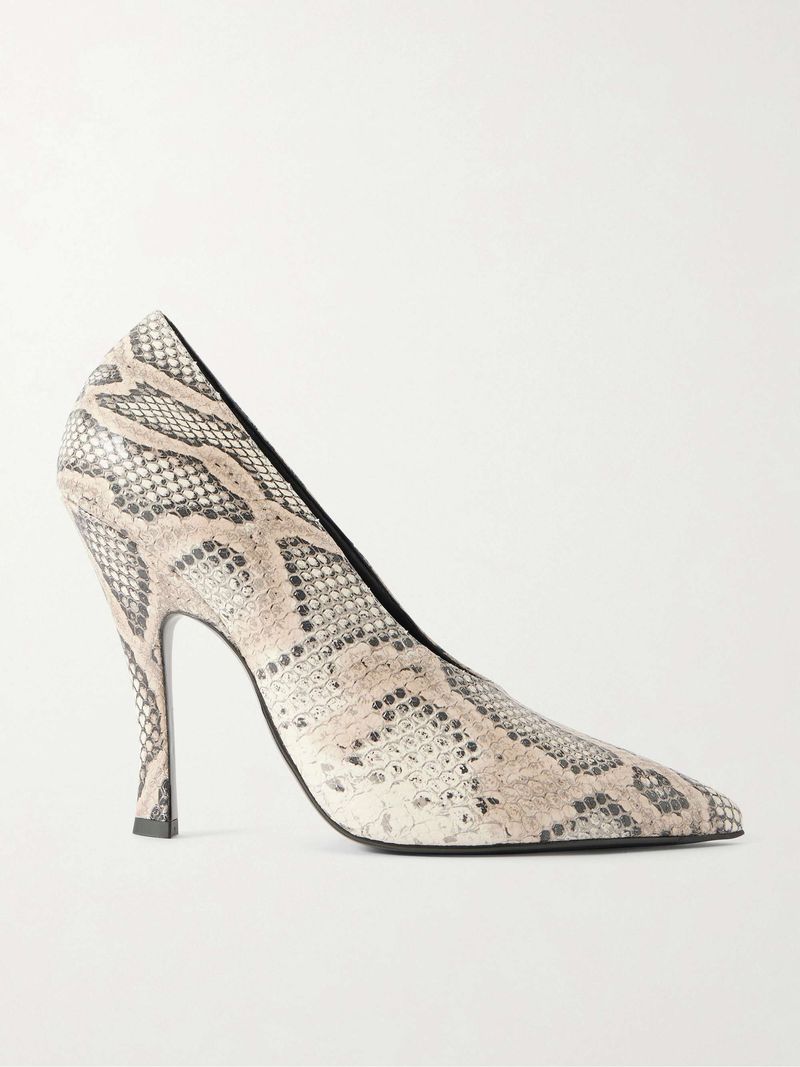 Snakeskin-Print Pumps