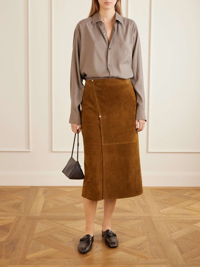 Suede Midi Skirt