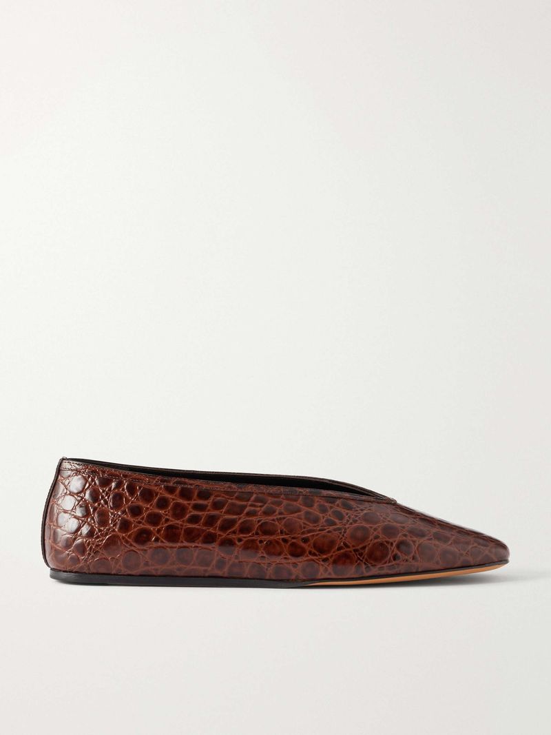 Tan Leather Mule Flats