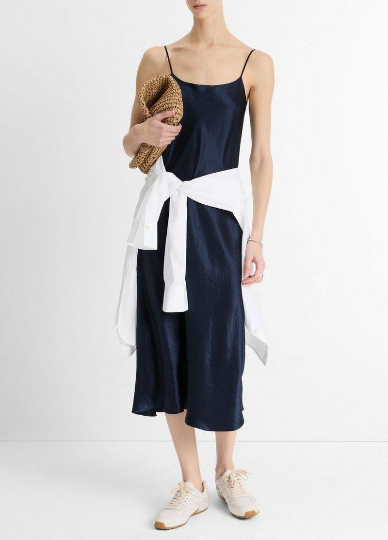 Vince Satin Slip Midi Dress