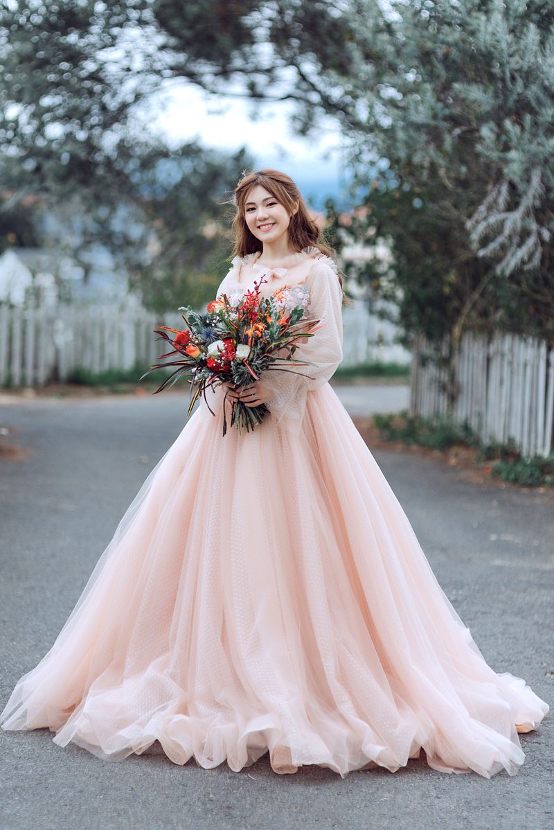 Wearing a Traditional White Wedding Dress