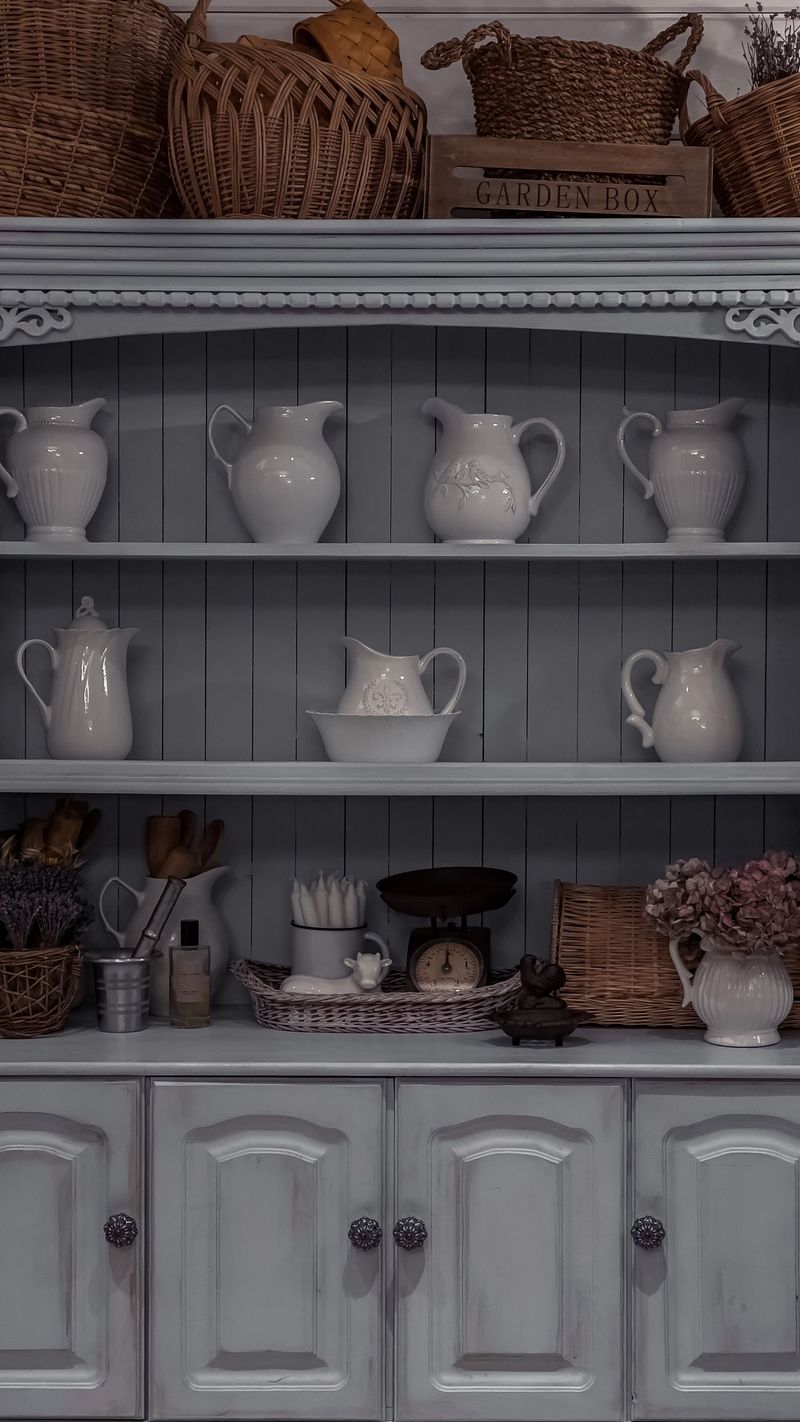 What Is Displayed on Top of the Kitchen Cabinets
