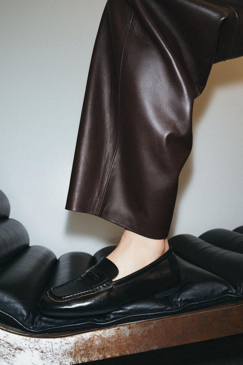 Zara Square Toe Leather Loafers