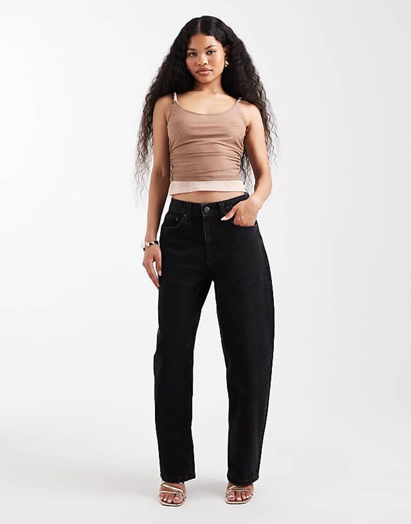 ASOS DESIGN Petite Straight and Barrel Jean