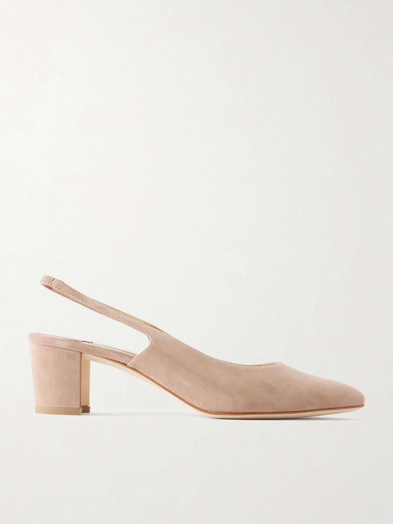 Almond-Toe Pumps With a Low Block Heel
