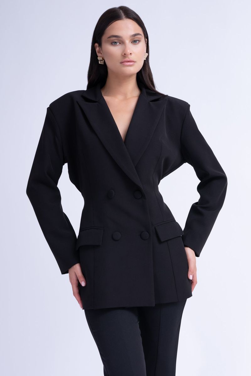 BLUZAT Black Tailored Hourglass Blazer