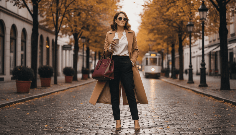Black Cigarette Trousers + Leopard-Print Kitten Heels