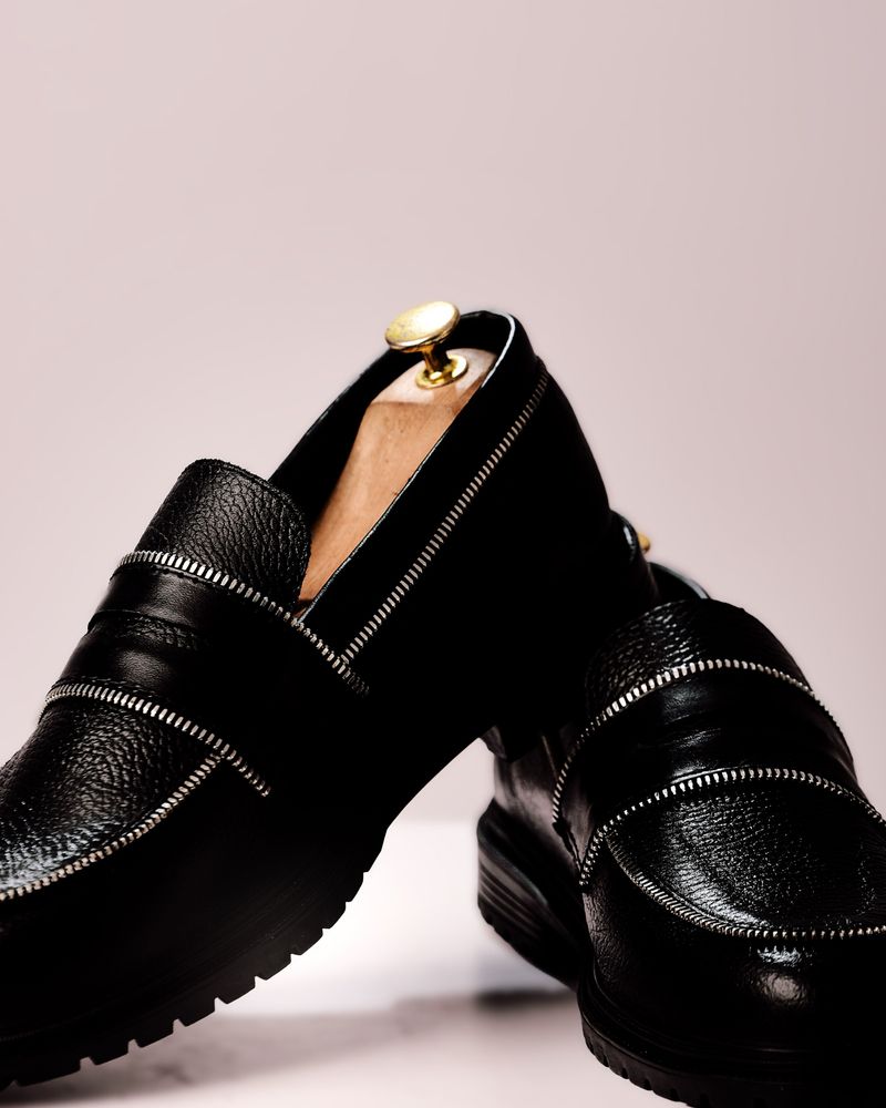 Black Leather Loafers