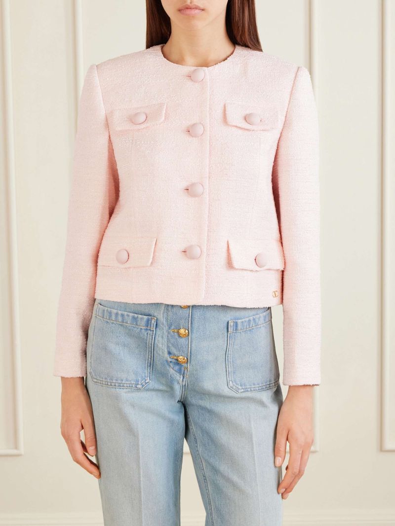 Blush Pink Tweed Jacket