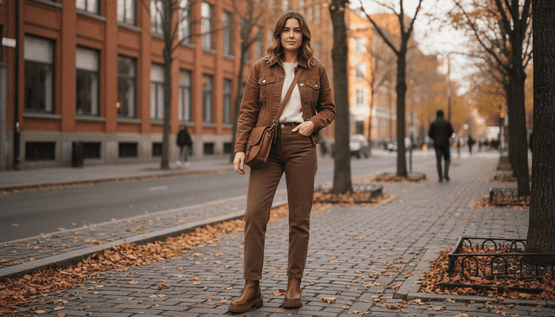 Brown Denim for a Casual Cool Look