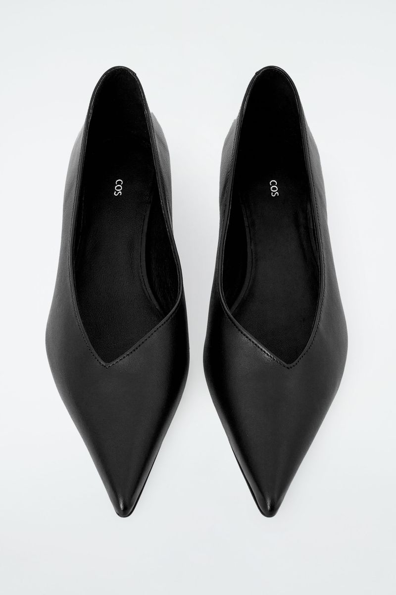 COS Pointed Leather Kitten-Heel Pumps