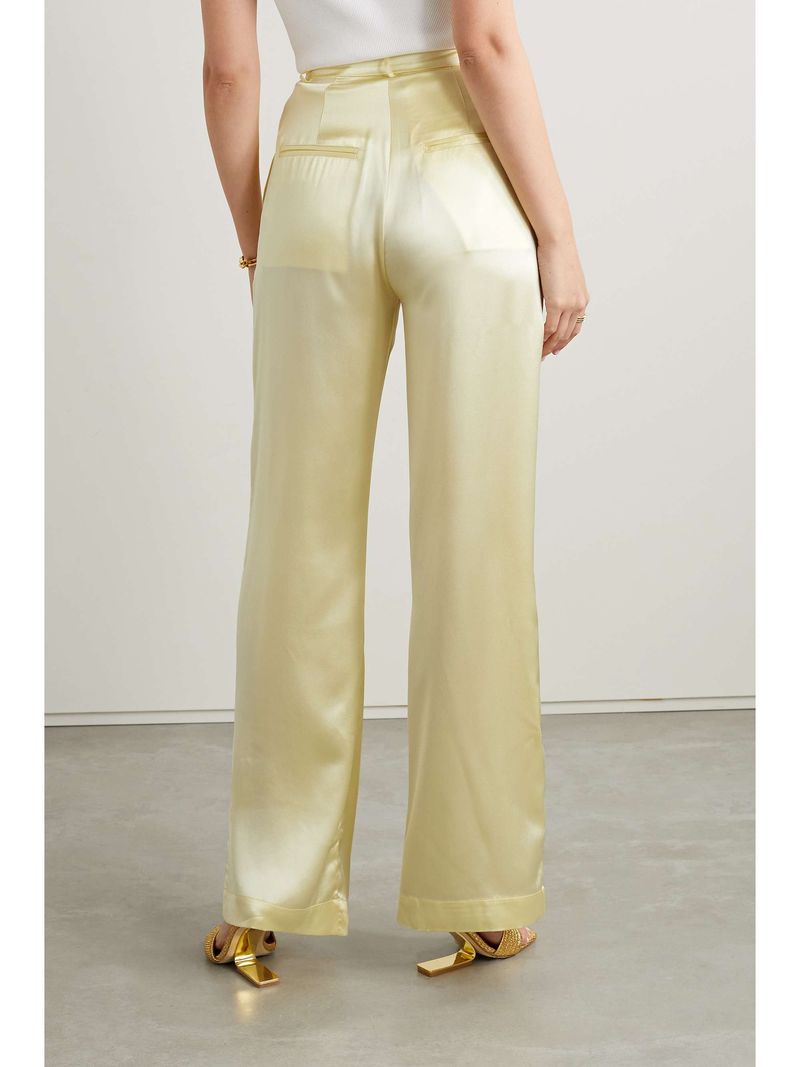 Champagne Satin-Crepe Trousers