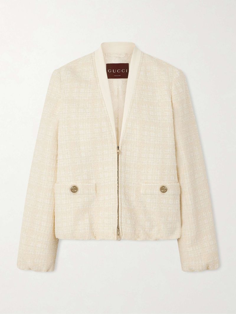 Cream Pearl Bouclé Jacket