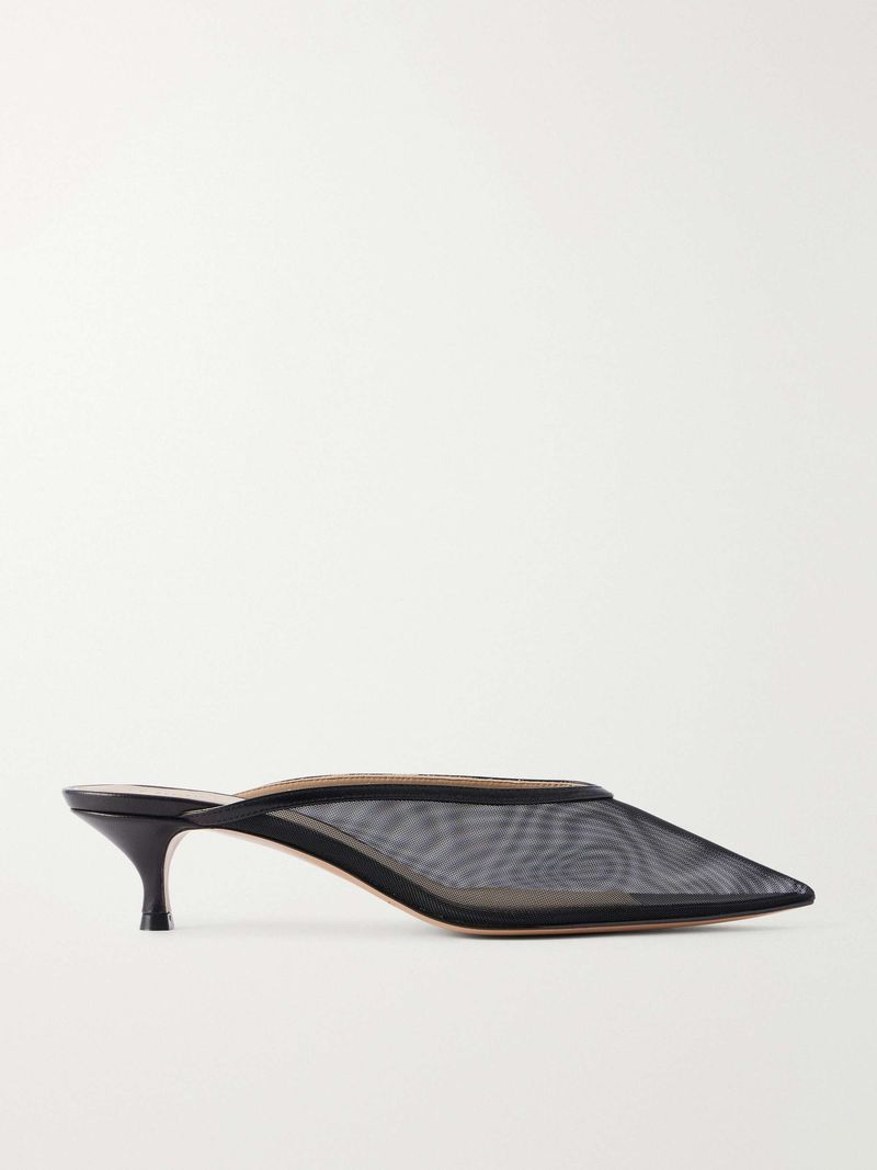 Le Monde Beryl 40 Leather-Trimmed Mesh Pumps