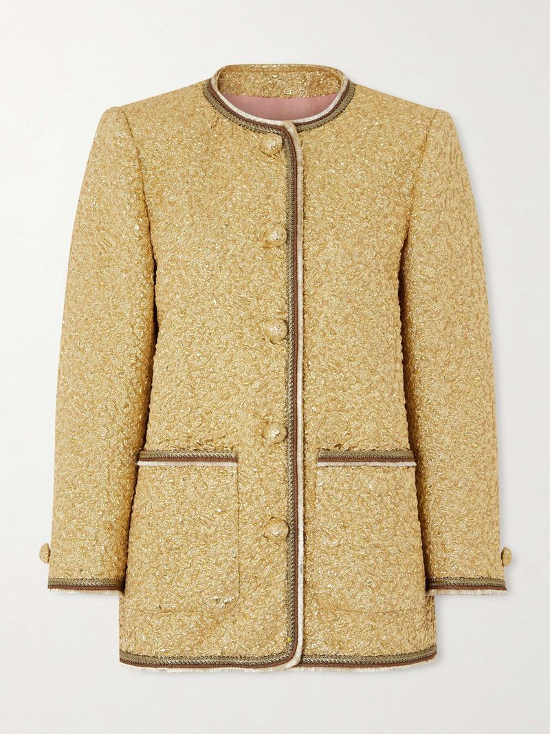 Metallic Champagne Tweed Jacket