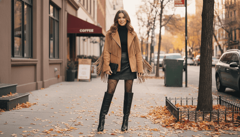Mini Skirt and Boots