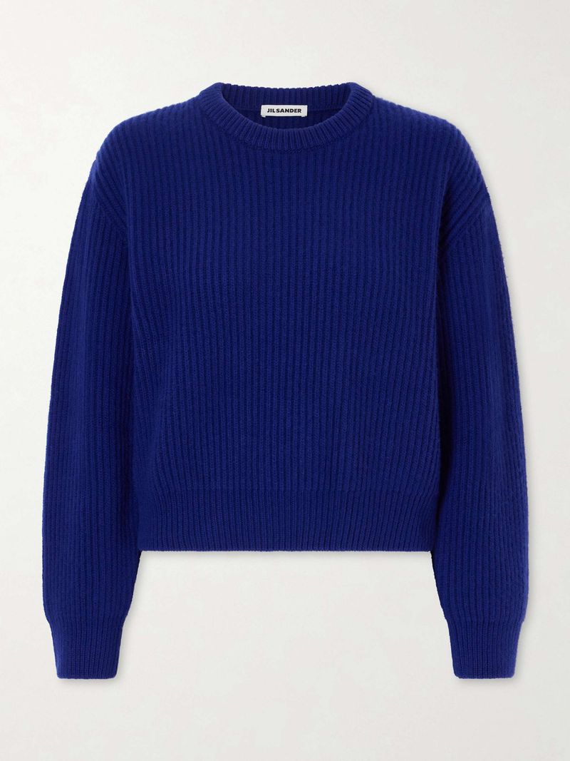 Minimal Beige Knit vs. Bold-Color Knit in Purple, Blue, or Burgundy